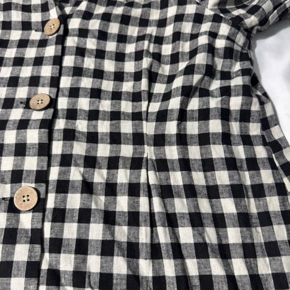 Zara Linen Blend Dress Black and White Size Large - Picture 14 of 14